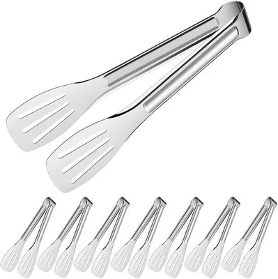Produktbild von Ibenzoa® 8‑teiliges Servierzangen-Set aus Edelstahl 304 | 18,5 cm, rostfrei & spülmaschinengeeignet – ergonomische Küchenzangen für Buffet & Party