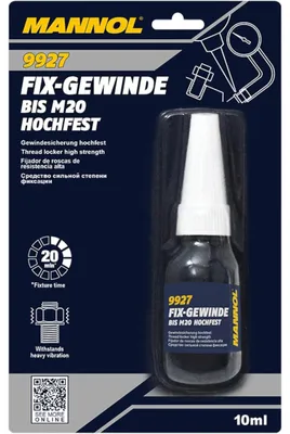 Productafbeelding van MANNOL Schroefdraadafdichtmiddel 9927, blisterverpakking, fles 10 ml