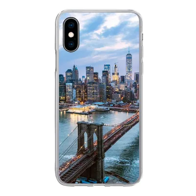 Produktbild von MuchoWow® Handyhülle Schutzhülle Hülle für iPhone X New York - Skyline - Brücke Silikon Softcase Handy Hülle - Handyhülle