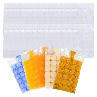Eiswürfelbeutel, 60 Stück, 1440 Würfel, PE, 19x31 cm, transparent