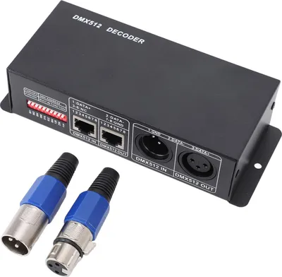 Obrázok produktu pre Dekodér DMX512, 4-kanálový ovládač s konštantným napätím, RGBW dekodér pre LED scénické osvetlenie, 12-24 V