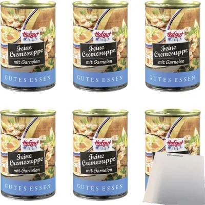 Produktbild von Hofgut Cremesuppe mit Garnelen VPE (6x400ml Dose) + usy Block
