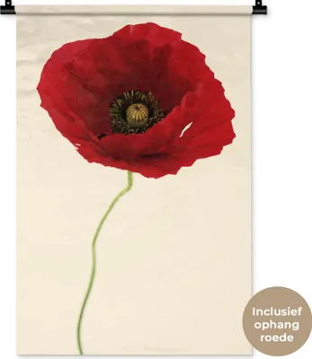 Produktbild von MuchoWow® Wandteppich Wandbehang Nahaufnahme einer roten Mohnblume 60x90 cm Tapisserie Dekoration Wandtuch - Foto-Teppich - Abwaschbar