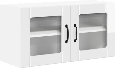 Immagine prodotto di vidaXL Armadietto a muro in vetro LUCCA, bianco lucido, 80 x 31 x 40 cm