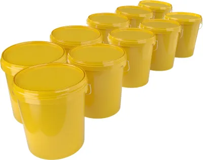 Produktbild von Eimer mit Deckel 16 L | Vorratseimer | Lebensmittelecht Gelb | PP | 10 Stück