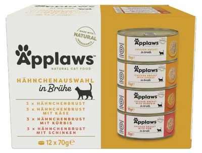 Productafbeelding van APPLAWS Kipselectie in bouillon - natvoer voor katten - 12 x 70g