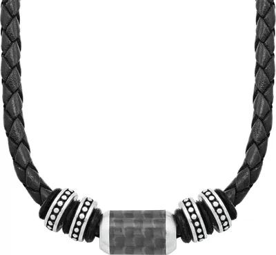 Produktbild von S.Oliver Leder Collier 2026107 Edelstahl Carbon