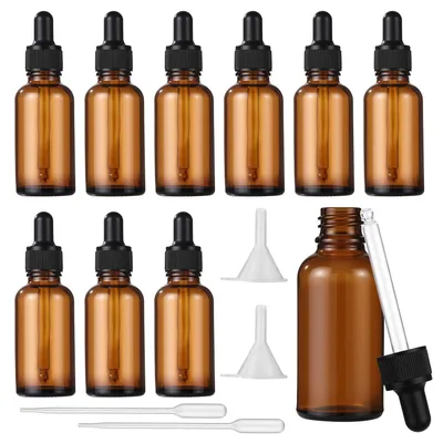Productafbeelding van Set van 10 Bruine Glazen Flessen voor Etherische Oliën 30 ml