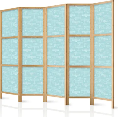 Obrázek produktu pro Japonský paraván pro děti 225x172 cm 5dílný béžový