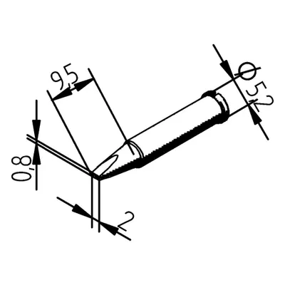 Obrázek produktu pro Pájecí hrot Ersa řady 0102, CDLF20/2,0 mm, rovný 0102CDLF20/SB