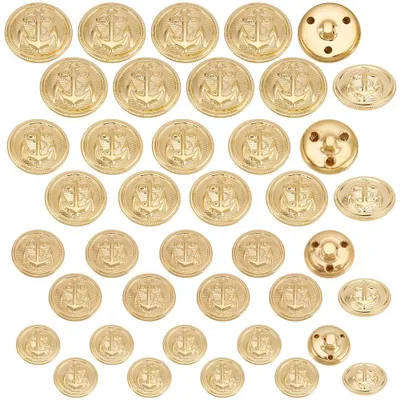 40 Messingknöpfe gold 15–25 mm 4 Stile für Blazer & Basteln
