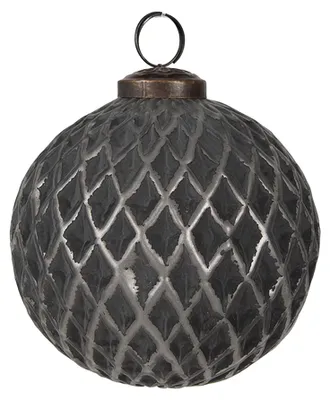 Obrázek produktu pro Clayre & Eef Vánoční ozdoba Ø 10x10 cm Černé šedé sklo