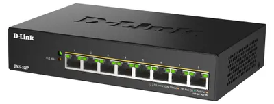Produktbild von D-Link DMS-108P/E 8-Port Switch Multi-Gigabit Unmanaged PoE
