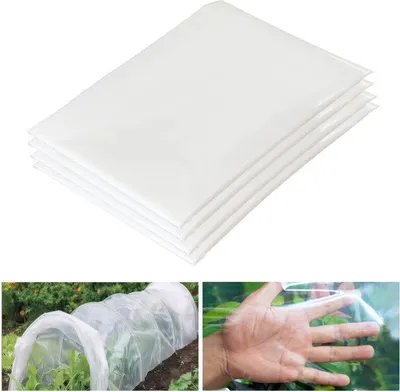 Image de 2x3m Film de serre transparent - Film polyéthylène extra épais et résistant à la déchirure pour le jardin, le tunnel et la serre à tomates, résistant aux UV et aux intempéries