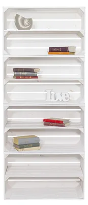 Produktbild von Bücherregal mit 8 Ebenen für Büro und Wohnzimmer Holz weiß 160x68x30cm Wand Aufbewahrungsregal Standregal, Büroregal, freistehend, Dekoregal, zur Präsentation, modern (Weiß)