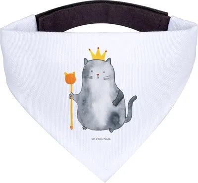 Produktbild von Mr. & Mrs. Panda Dreieckstuch Katze König - Weiß - Geschenk, Krone, Hundehalstuch, Halstuch Für Hunde, Katzen, Königlich, Cat, Bandana, Schal, Hund, Wohnung, Familie