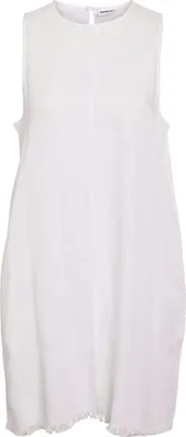 Produktbild von Leinen Kleid mit Fransen-Detail und modernem Schnitt | S