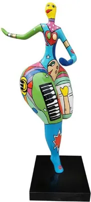 Zdjęcie produktu dla Casa Padrino Designer Decoration Sculpture Dancing Woman Multicoloured H. 130 cm - Rzeźba dekoracyjna do ogrodu - Figura dekoracyjna odporna na warunki atmosferyczne - Akcesoria dekoracyjne