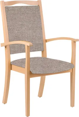 Produktbild von Seniorenstuhl mit Armlehnen Alexander Hochlehner Armlehnenstuhl Pflegestuhl Stoff Kariba Beige