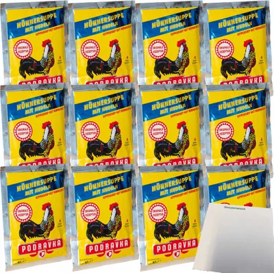 Produktbild von Podravka Hühnersuppe mit Nudel 12er Pack (12x62g Beutel) + usy Block