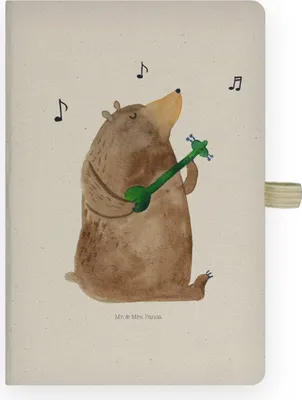 Produktbild von Mr. & Mrs. Panda notizbuch a4 Bär Lied - Transparent - Geschenk, Frau, Kladde, Tagebuch, Adressbuch, Herz, Hardcover, Journal, Bear, Song, Valentinstag