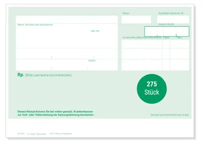 Immagine prodotto di Frank Paperman® | blocchetto di ricette private verde | 275 fogli | blocchetto di ricette sbloccato | in formato DIN-A6 | accessori per medici | anche  medico