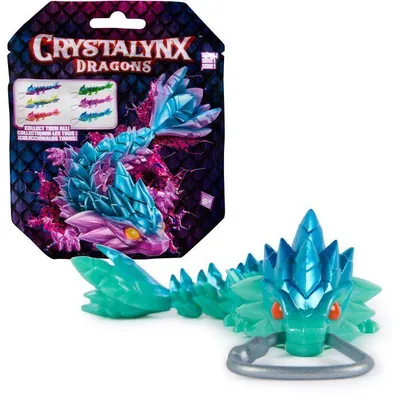 Produktbild von Figur „Dragon Articulé“ von Crystalynx, Spin Master, 15 cm, mit Schlüsselanhänger, zufälliges Modell, ab 8 Jahren