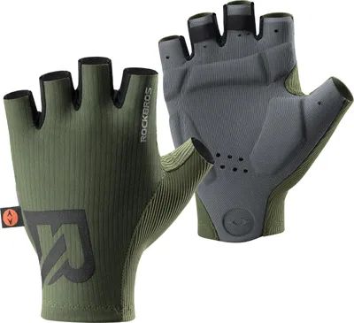 Immagine prodotto di ROCKBROS Guanti da ciclismo a mezze dita estivi Guanti da ciclismo MTB traspiranti e ammortizzanti con imbottitura ergonomica 3D Verde S
