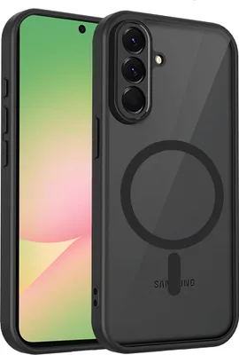 Immagine prodotto di Custodia magnetica per Samsung Galaxy A36, custodia rigida traslucida in PC con cornice morbida in TPU Nero