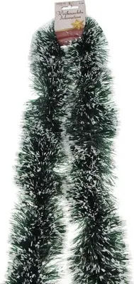 Produktbild von Lamettagirlande grün/weiß - ca. 7,5 x 200 cm