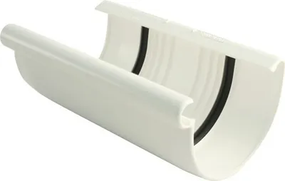 Produktbild von Marley Rinnenverbinder Kunststoff halbrund Verkehrsweiß RAL 9016 NW 125 mm