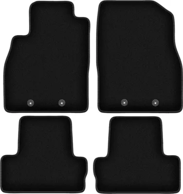 Produktbild von Wielganizator Velours-Autoteppiche – passend für Opel Ampera I (Schrägheck, Bj. 2012-2017) –  schwarz, passgenau, mit Befestigungen set 4 Stk.