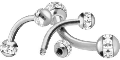 Produktbild von Bauchnabel-Piercing, Rook Piercing Titan Banane EPOXY-RING-KUGELN