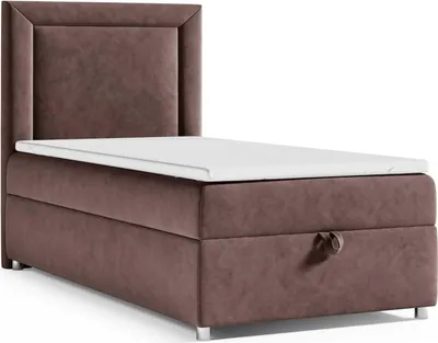 Produktbild von Boxspringbett mit Bettkasten Trinity K-3 SINGLE Bonellfederkern inkl. Topper, mit Lieferung, Aufbau & Entsorgung 100x200-BRAUN