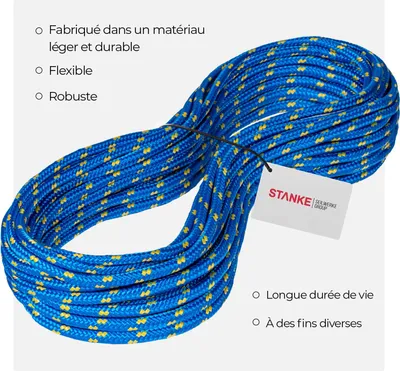 Image de Seilwerk STANKE Corde polypropylène noir 2mm 200m - Ficelle jardin pour attacher les tomates - Corde extérieur de camping - Cordelette résistante aux UV