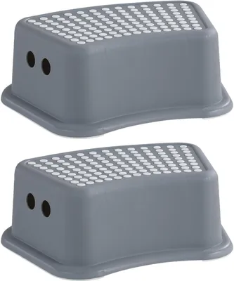 Produktbild von Tritthocker - 36 x 24 cm - Grau - Kunststoff - 2er Set