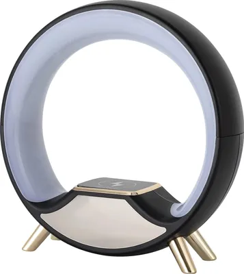 Obrázek produktu pro Stolní lampa, Bluetooth reproduktor, bezdrátové nabíjení, černá