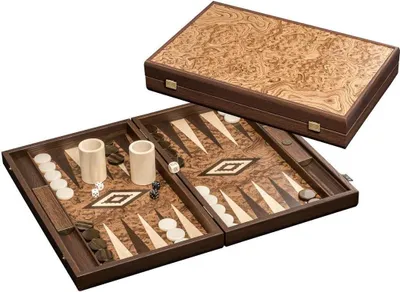 Immagine prodotto di Backgammon Dokos grande in legno, gioco da tavolo per 2 giocatori