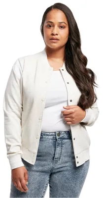Imagen del producto de Sudadera para mujer Urban Classics modelo "Ladies Inset College" en color gris claro/blanco - Talla XS