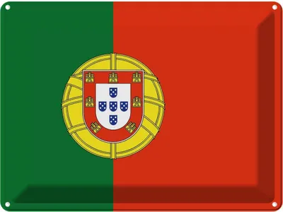 Produktbild von vianmo Blechschild 30x40 cm Portugals Portugal Wappen Flagge Abenteuer Reisen Straße Stadt Urlaub Fahne