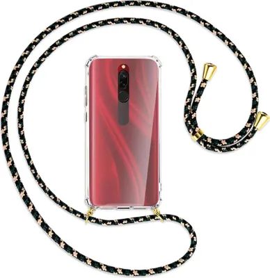 Produktbild von Handykette Backcover-Schutzhülle mit Band (Metall goldfarben) für Xiaomi Redmi 8 - camouflage