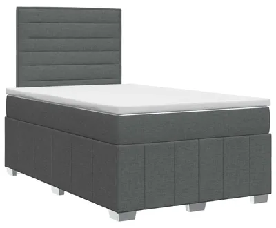 Zdjęcie produktu dla vidaXL Łóżko sprężynowe z materacem ciemnoszare 120 x 190 cm tkanina