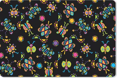 Produktbild von MuchoWow® Schreibtischunterlage Schmetterling - Muster - Insekten 60x40 cm - XXL Mauspad - Großes Mauspad
