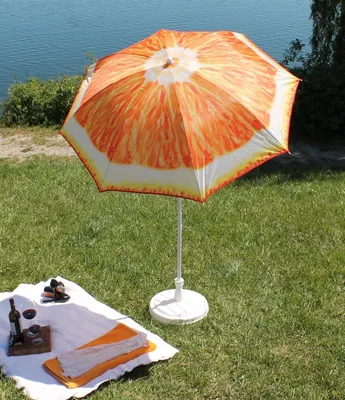 Produktbild von Sonnenschirm 062 Orange 1,6 m, höhe 1,9 m Strandschirm