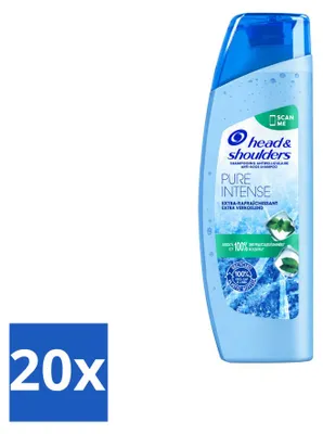 Image de 20 flacons de shampooing antipelliculaire Head & Shoulders Pure Intense, effet rafraîchissant, 250 ml - Pack avantage - 20 pièces