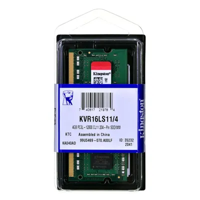 Obrázok produktu pre Kingston Technology ValueRAM , 4 GB, 1 x 4 GB, DDR3L, 204-pin SO-DIMM