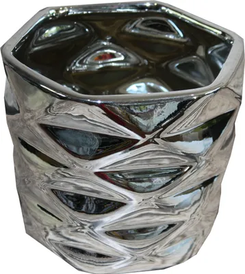 Zdjęcie produktu dla Osłonka doniczka ceramiczna srebrna H12