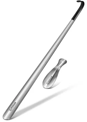Produktbild von Schuhlöffel Lang Metall 72 cm & 19 cm, Edelstahl 2 mm, 2 Stück, Silber