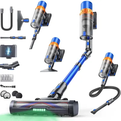 Akku-Staubsauger, klappbar, 650 W, 55 kPa, 70 Min., HEPA, Blau