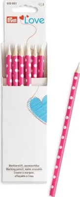 Produktbild von Prym Love Markierstift, weiß/silber, auswaschbar, für dunkle und helle Stoffe